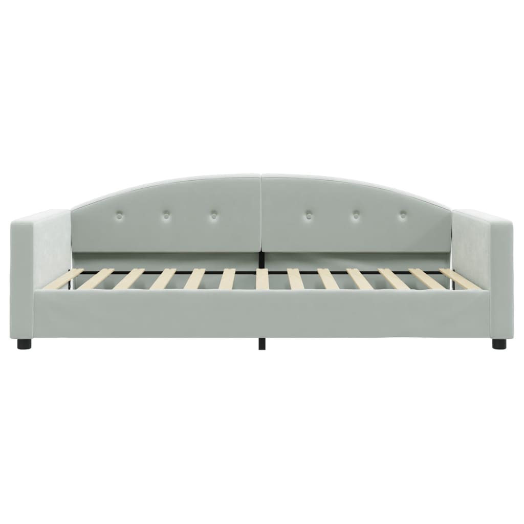 Lit de repos sans matelas gris clair 100x200 cm velours - XIOS