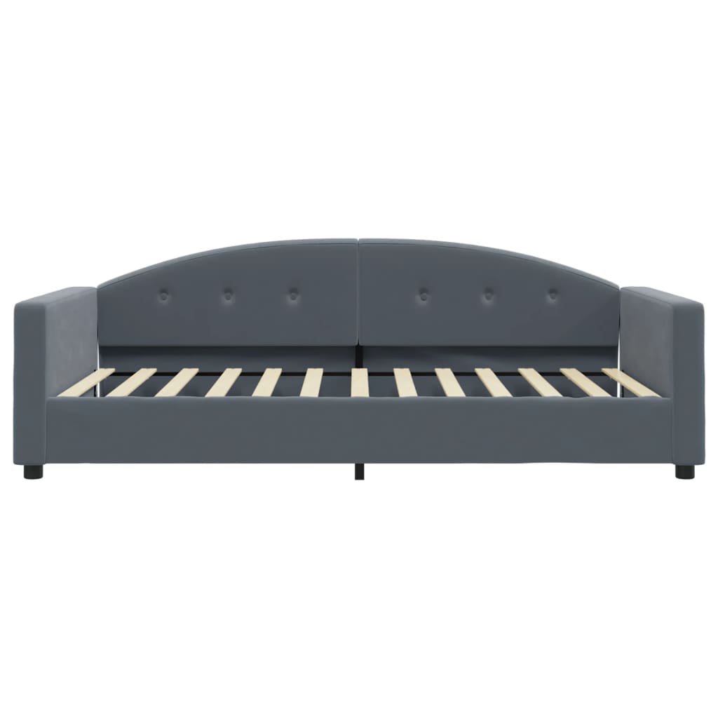 Lit de repos sans matelas gris foncé 100x200 cm velours - XIOS