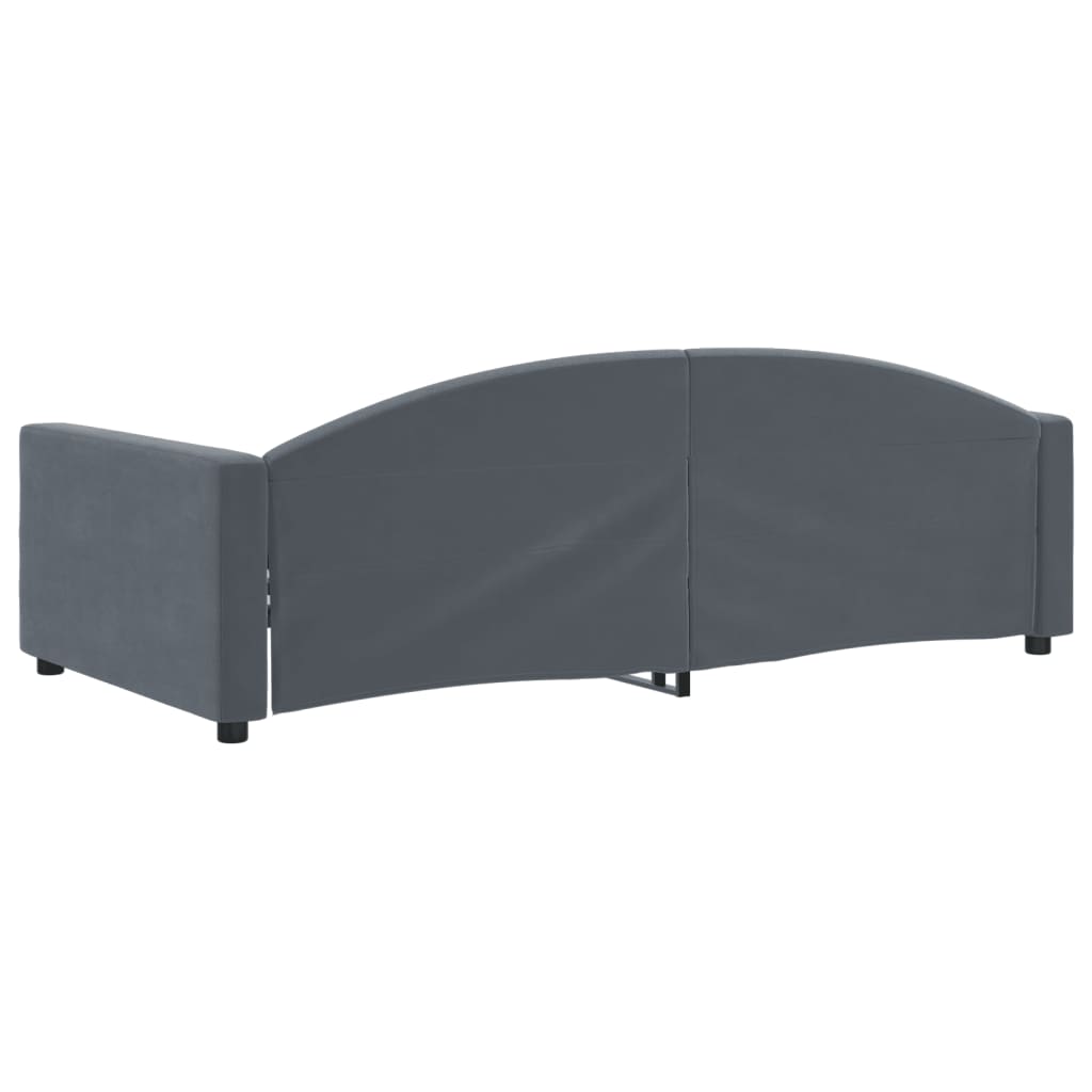 Lit de repos sans matelas gris foncé 100x200 cm velours - XIOS