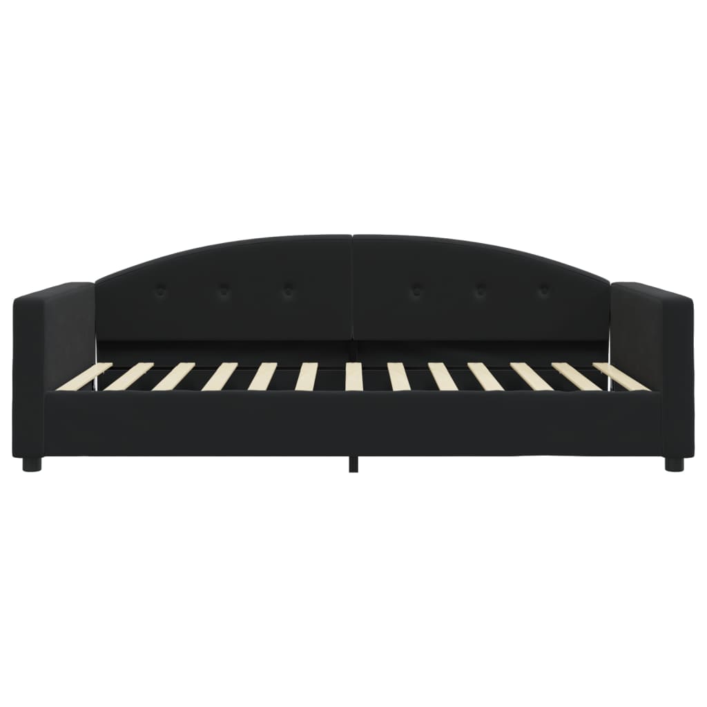 Lit de repos sans matelas noir 100x200 cm velours - XIOS
