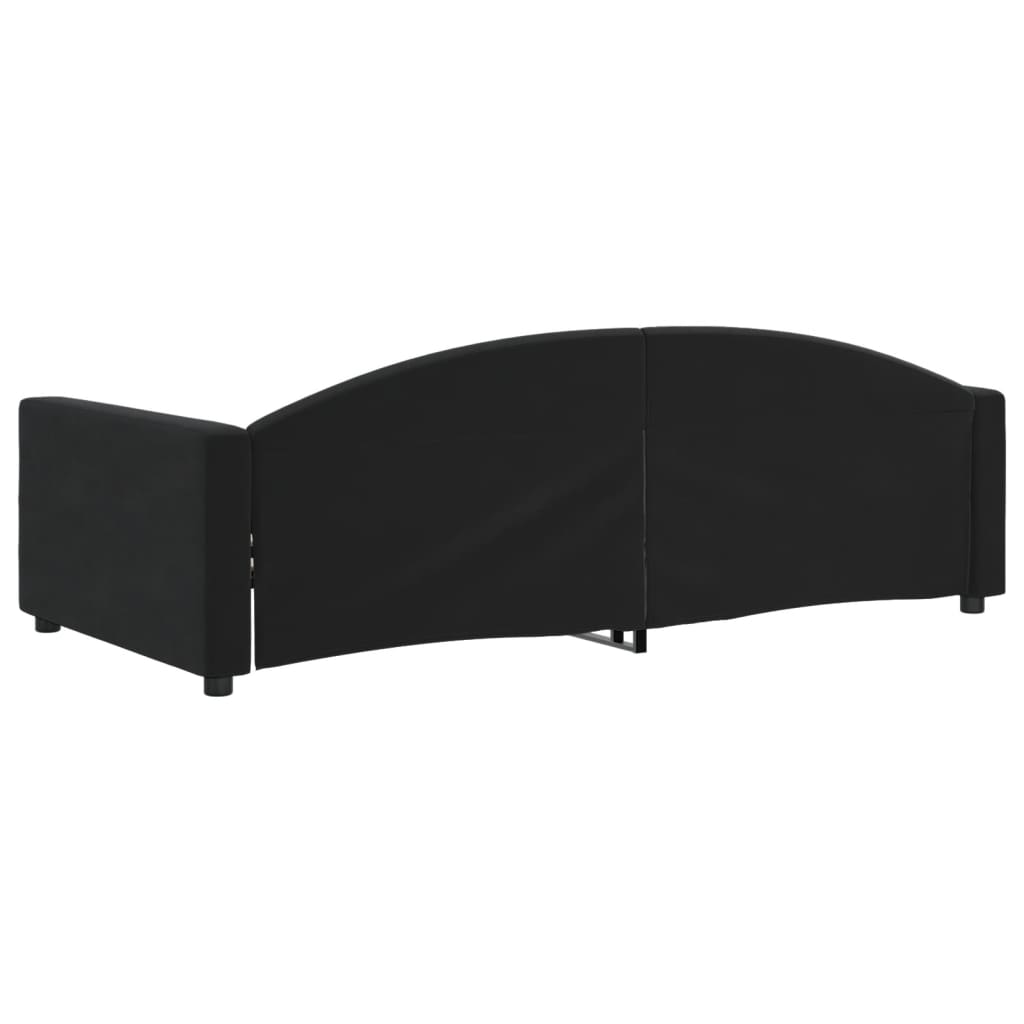 Lit de repos sans matelas noir 100x200 cm velours - XIOS
