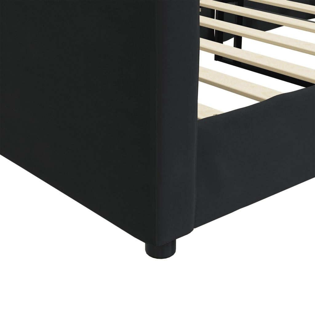 Lit de repos sans matelas noir 100x200 cm velours - XIOS