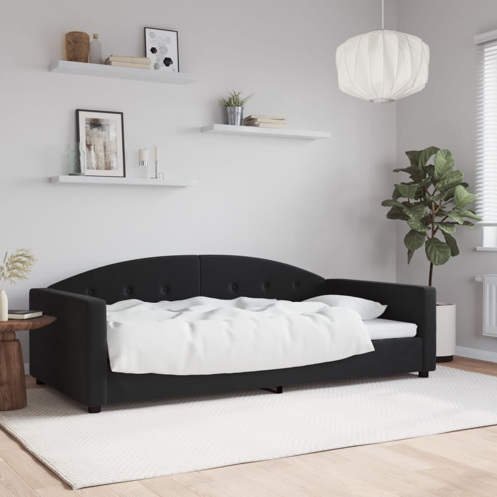 Lit de repos sans matelas noir 100x200 cm velours - XIOS