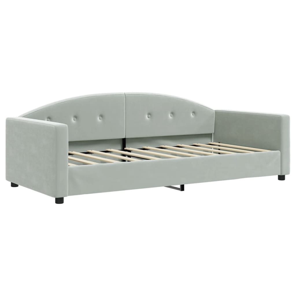 Lit de repos sans matelas gris clair 90x190 cm velours - XIOS