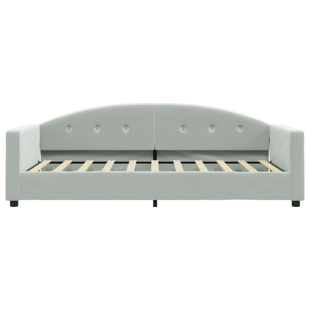 Lit de repos sans matelas gris clair 90x190 cm velours - XIOS