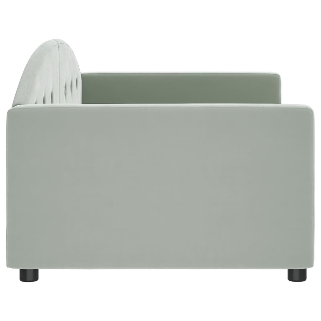Lit de repos sans matelas gris clair 90x190 cm velours - XIOS