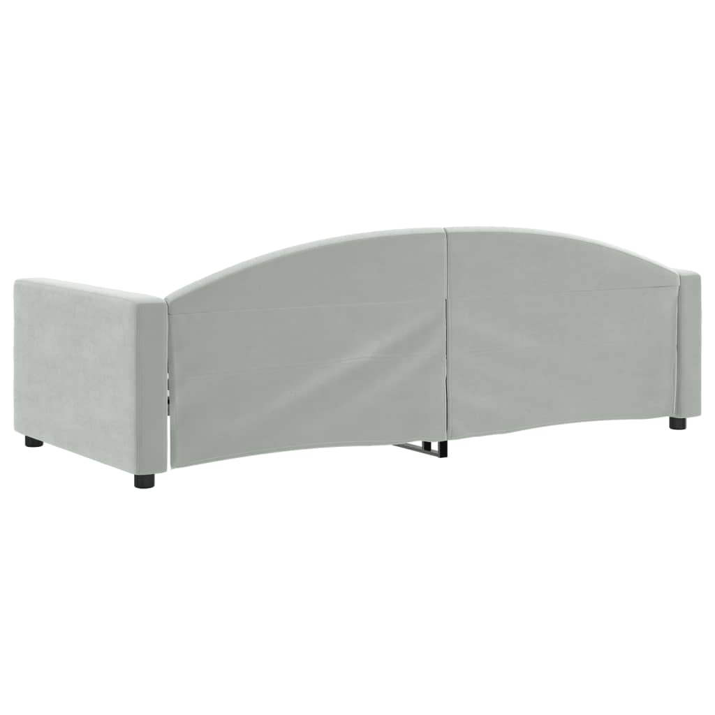 Lit de repos sans matelas gris clair 90x190 cm velours - XIOS
