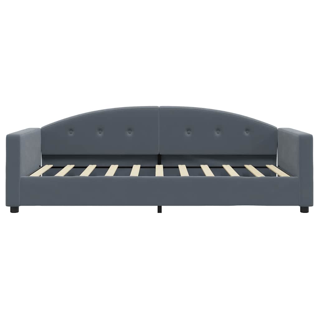 Lit de repos gris foncé 90x190 cm velours - XIOS