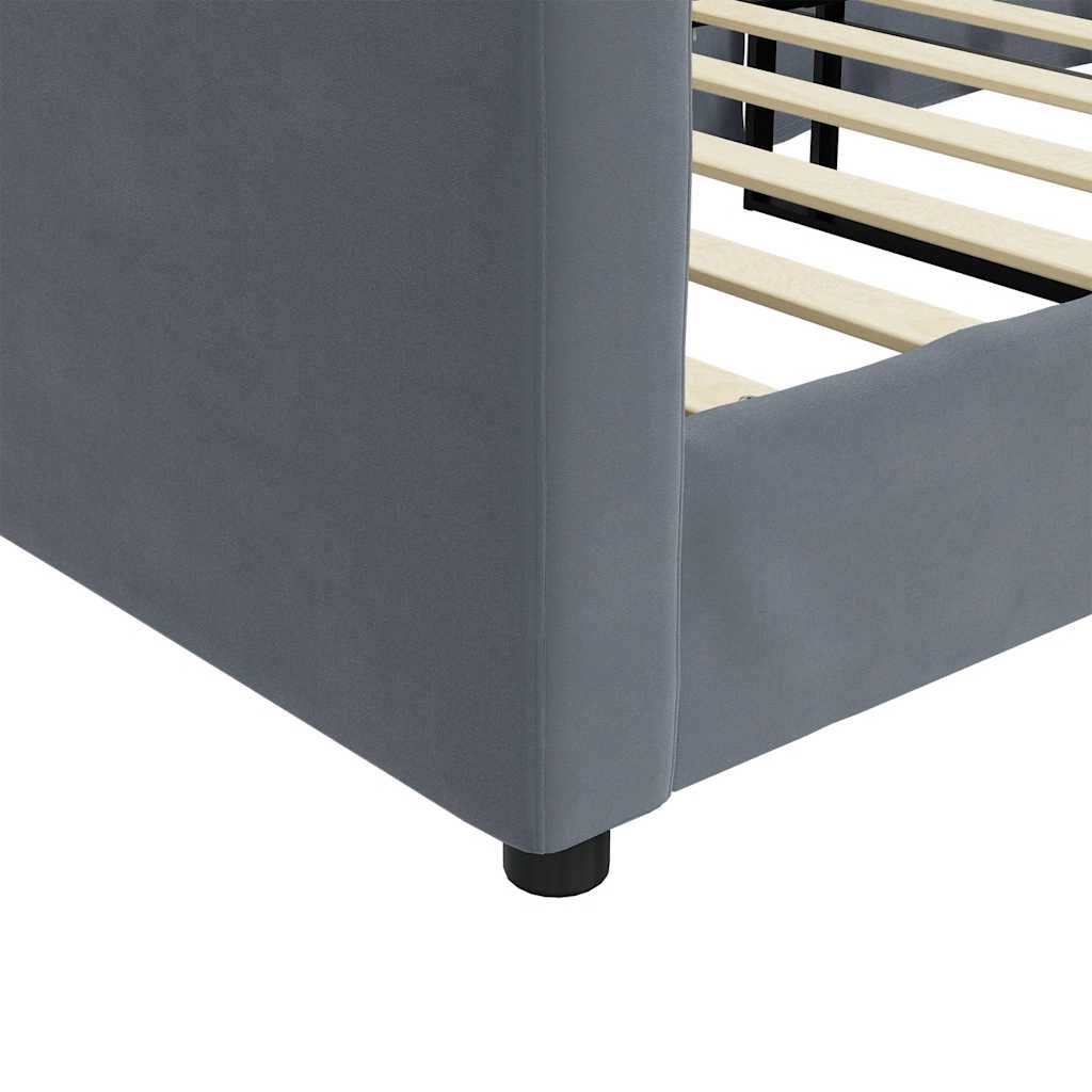 Lit de repos gris foncé 90x190 cm velours - XIOS