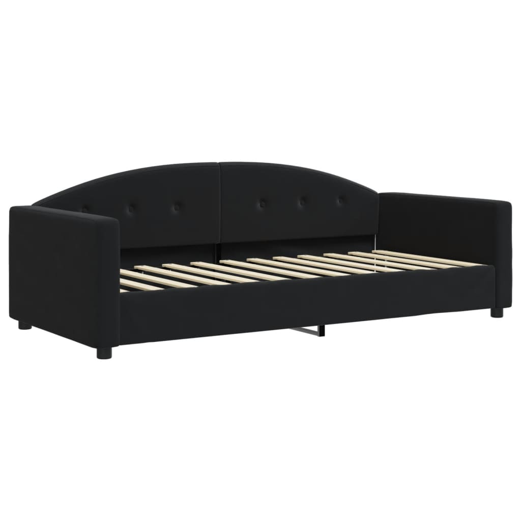 Lit de repos sans matelas noir 90x190 cm velours - XIOS