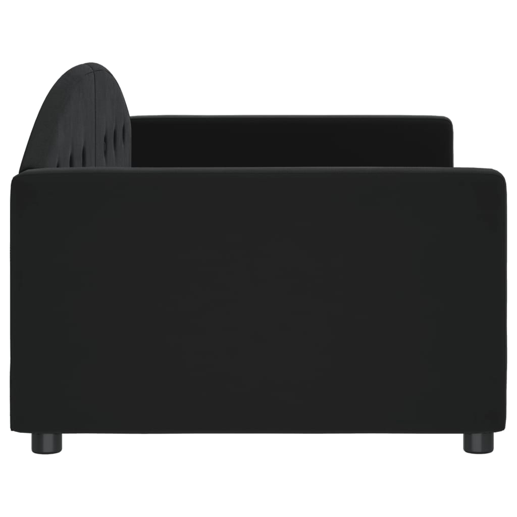 Lit de repos sans matelas noir 90x190 cm velours - XIOS