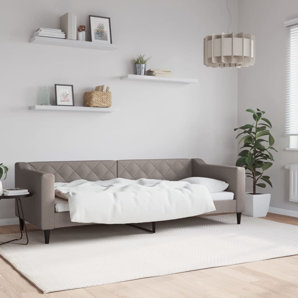 Lit de repos sans matelas taupe 80x200 cm tissu - XIOS