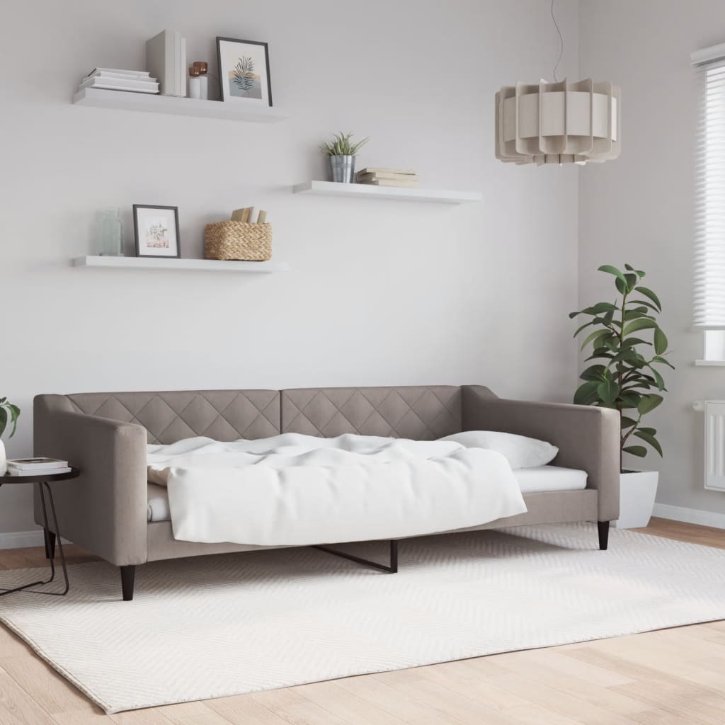 Lit de repos taupe 100x200 cm tissu - XIOS