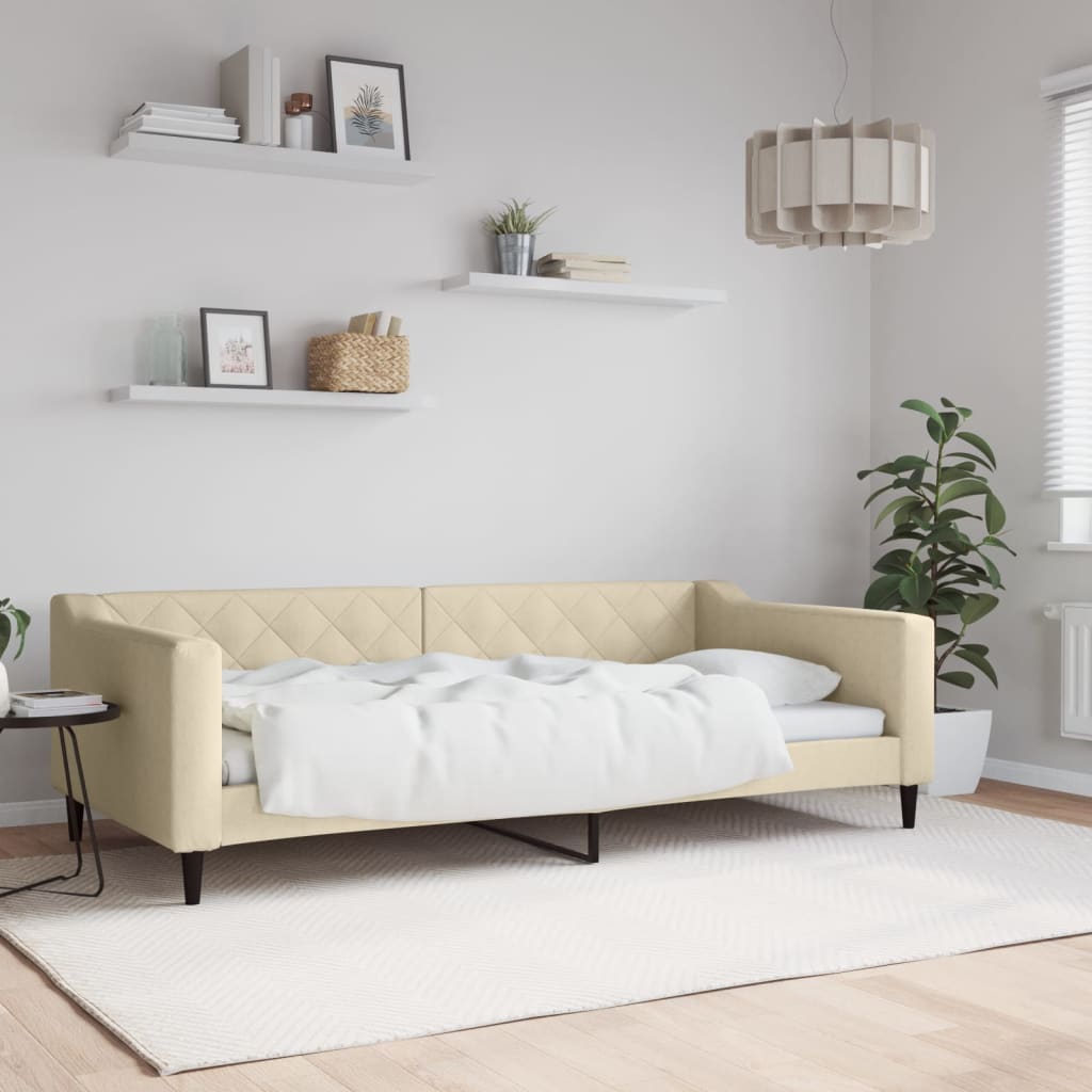 Lit de repos crème 100x200 cm tissu - XIOS
