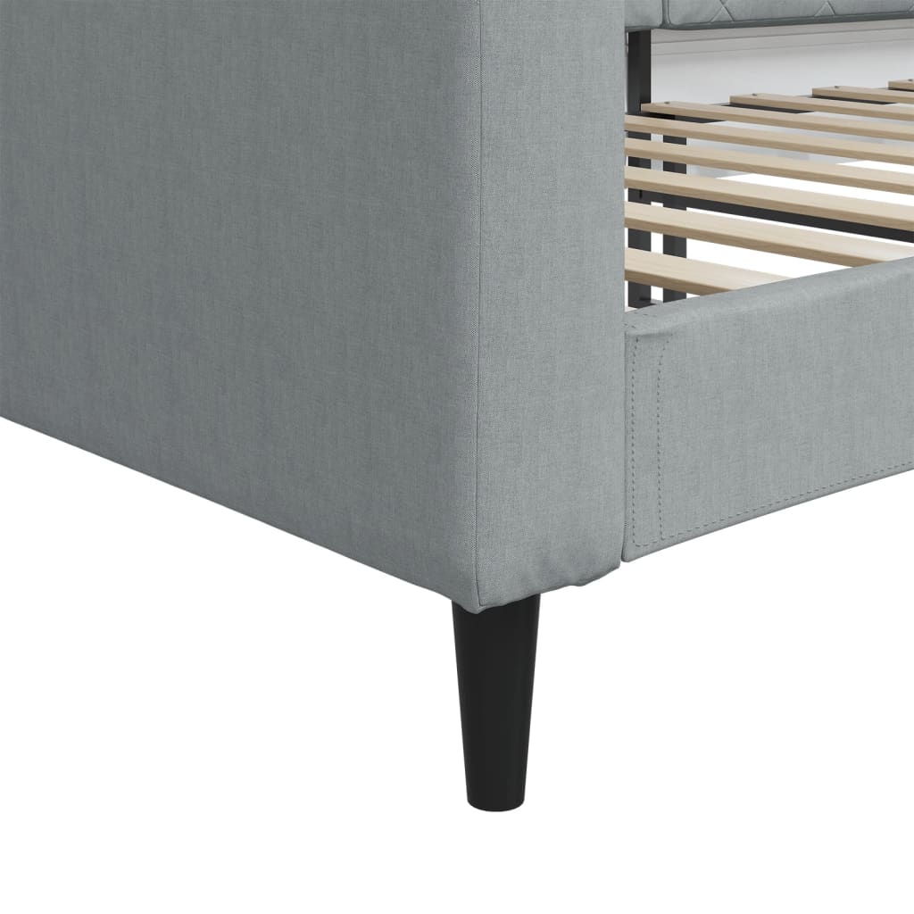 Lit de repos sans matelas gris clair 90x190 cm tissu - XIOS