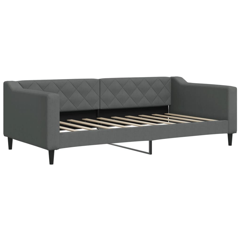 Lit de repos sans matelas gris foncé 90x190 cm tissu - XIOS