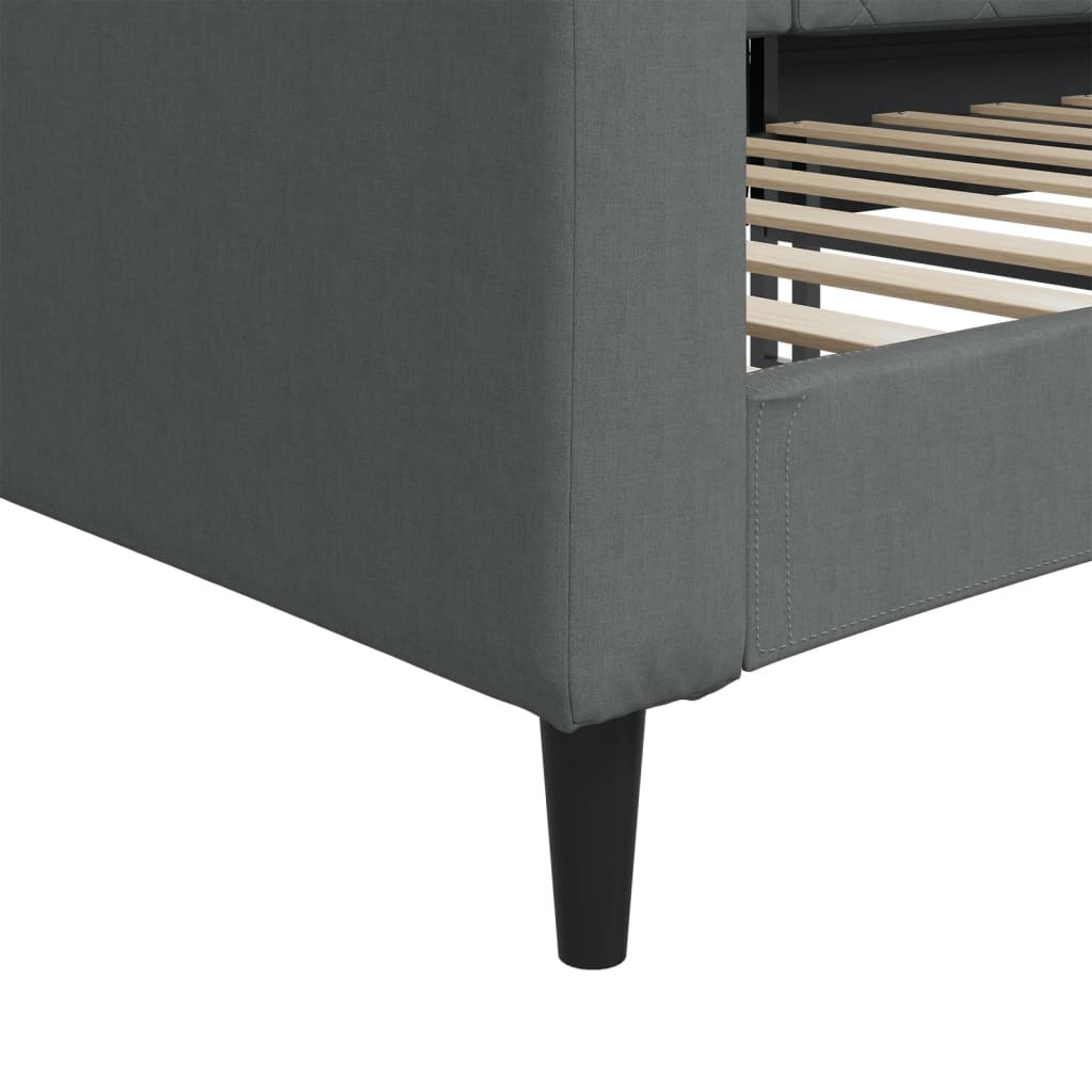 Lit de repos sans matelas gris foncé 90x190 cm tissu - XIOS