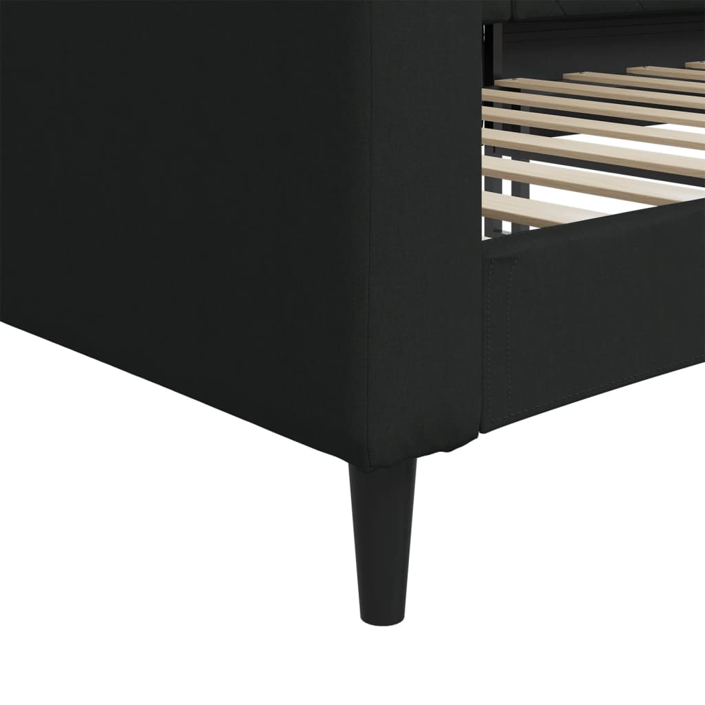 Lit de repos sans matelas noir 90x190 cm tissu - XIOS