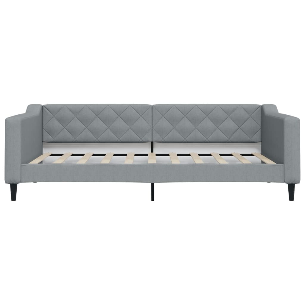 Lit de jour gris clair 100x190 cm tissu
