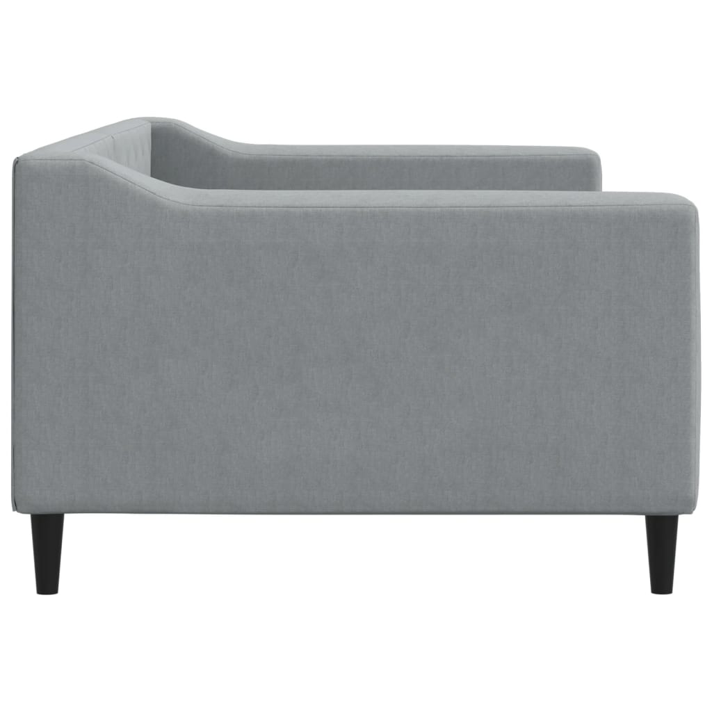 Lit de jour gris clair 100x190 cm tissu