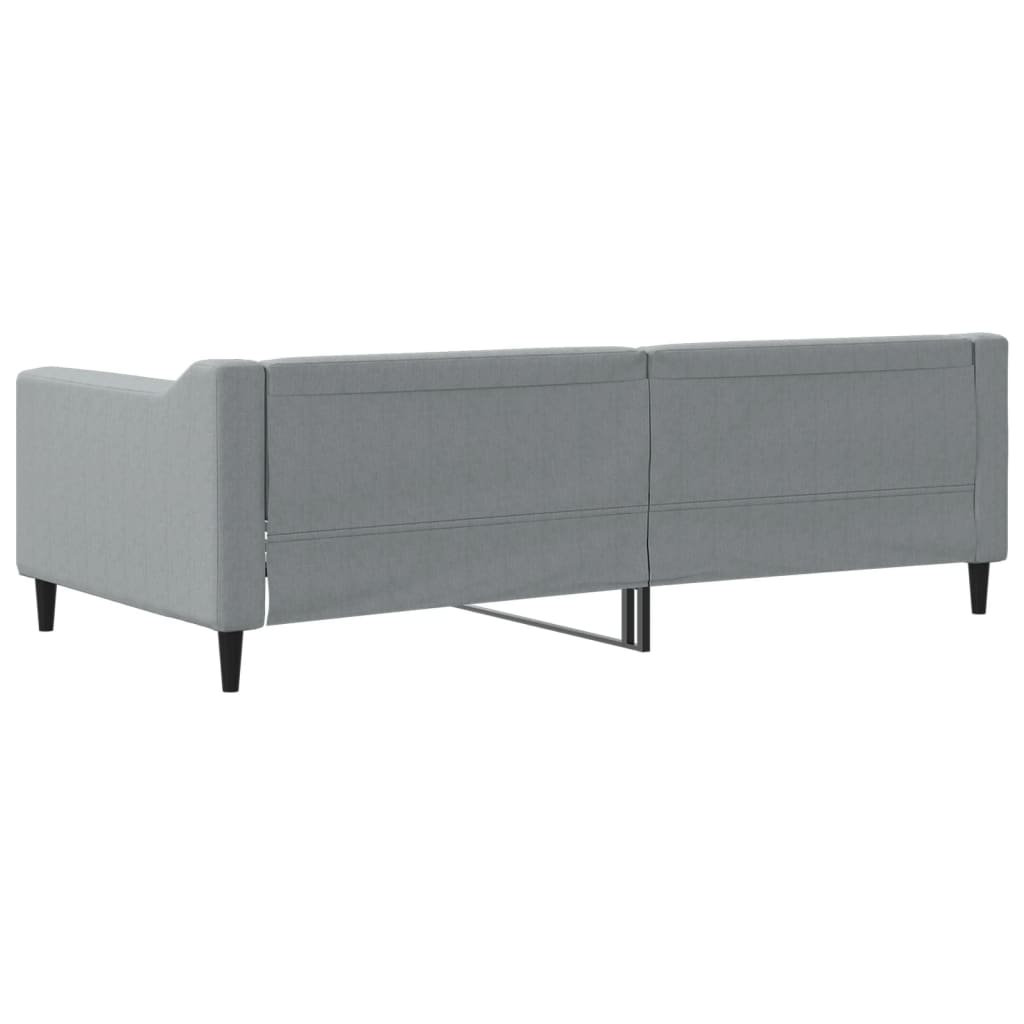 Lit de jour gris clair 100x190 cm tissu