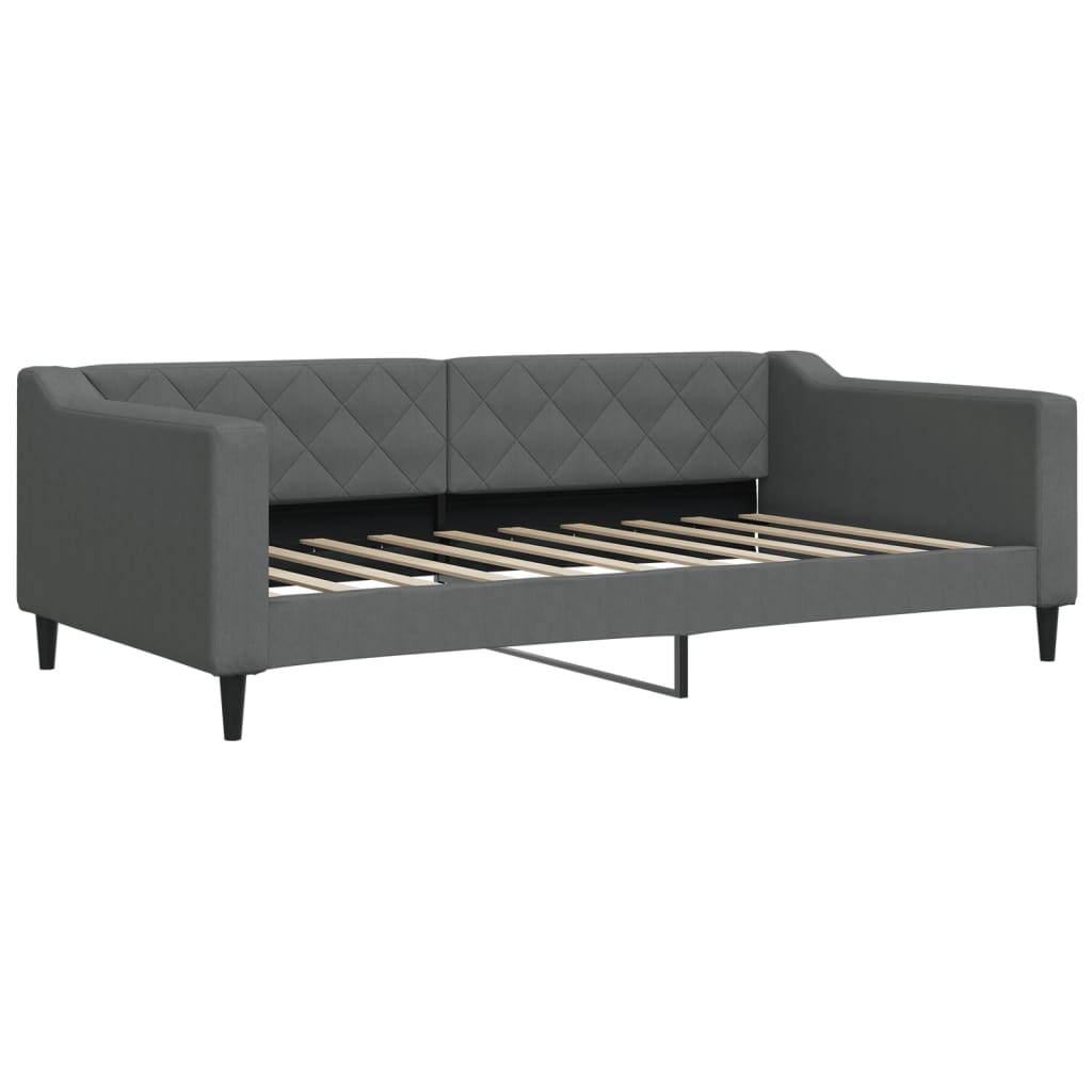 Lit de jour gris foncé 100x190 cm tissu - XIOS