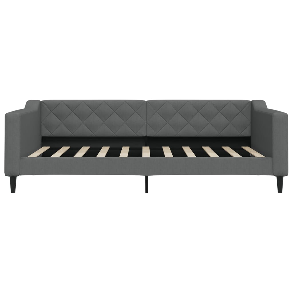 Lit de jour gris foncé 100x190 cm tissu - XIOS