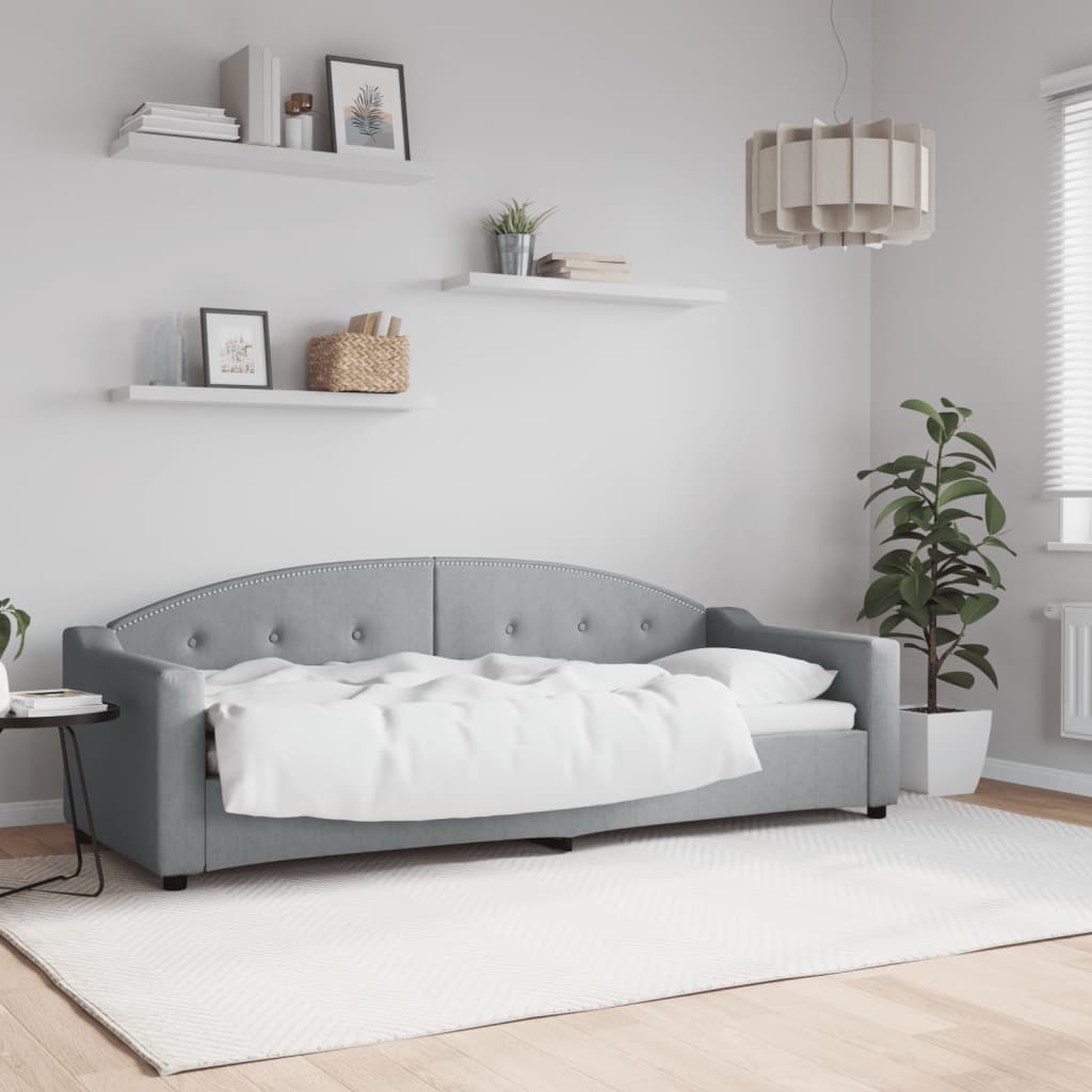 Lit de repos sans matelas gris clair 80x200 cm tissu - XIOS