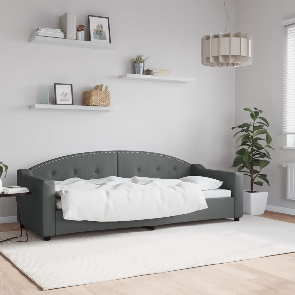Lit de repos sans matelas gris foncé 80x200 cm tissu - XIOS