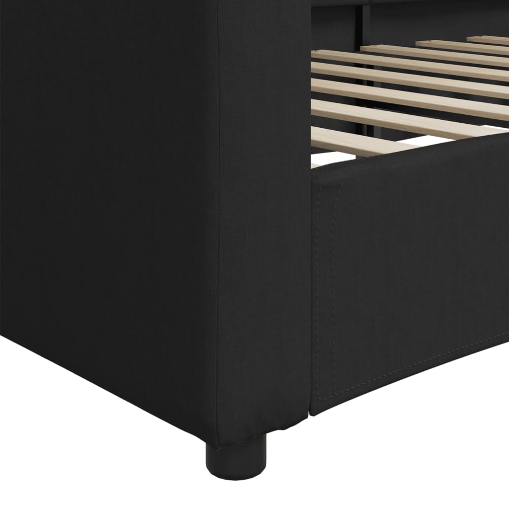 Lit de repos sans matelas noir 80x200 cm tissu - XIOS