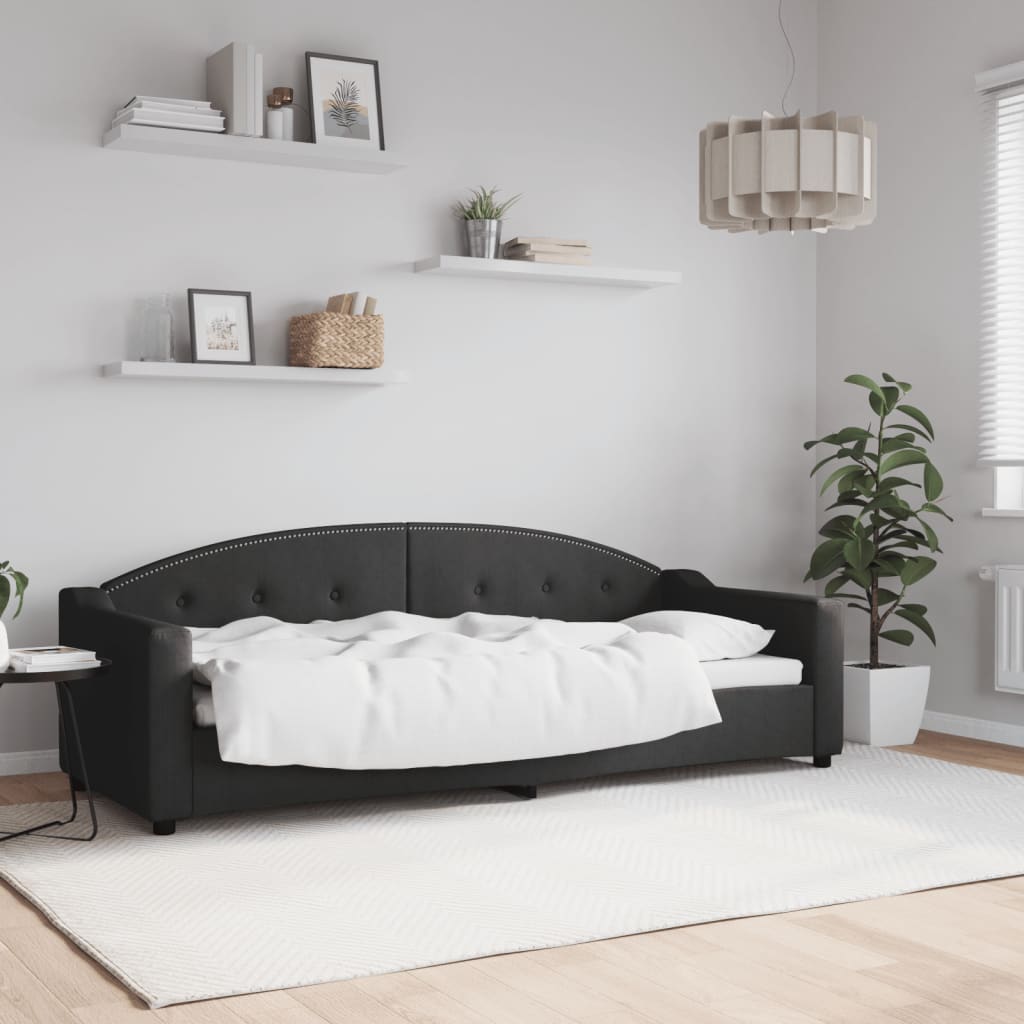 Lit de repos sans matelas noir 80x200 cm tissu - XIOS