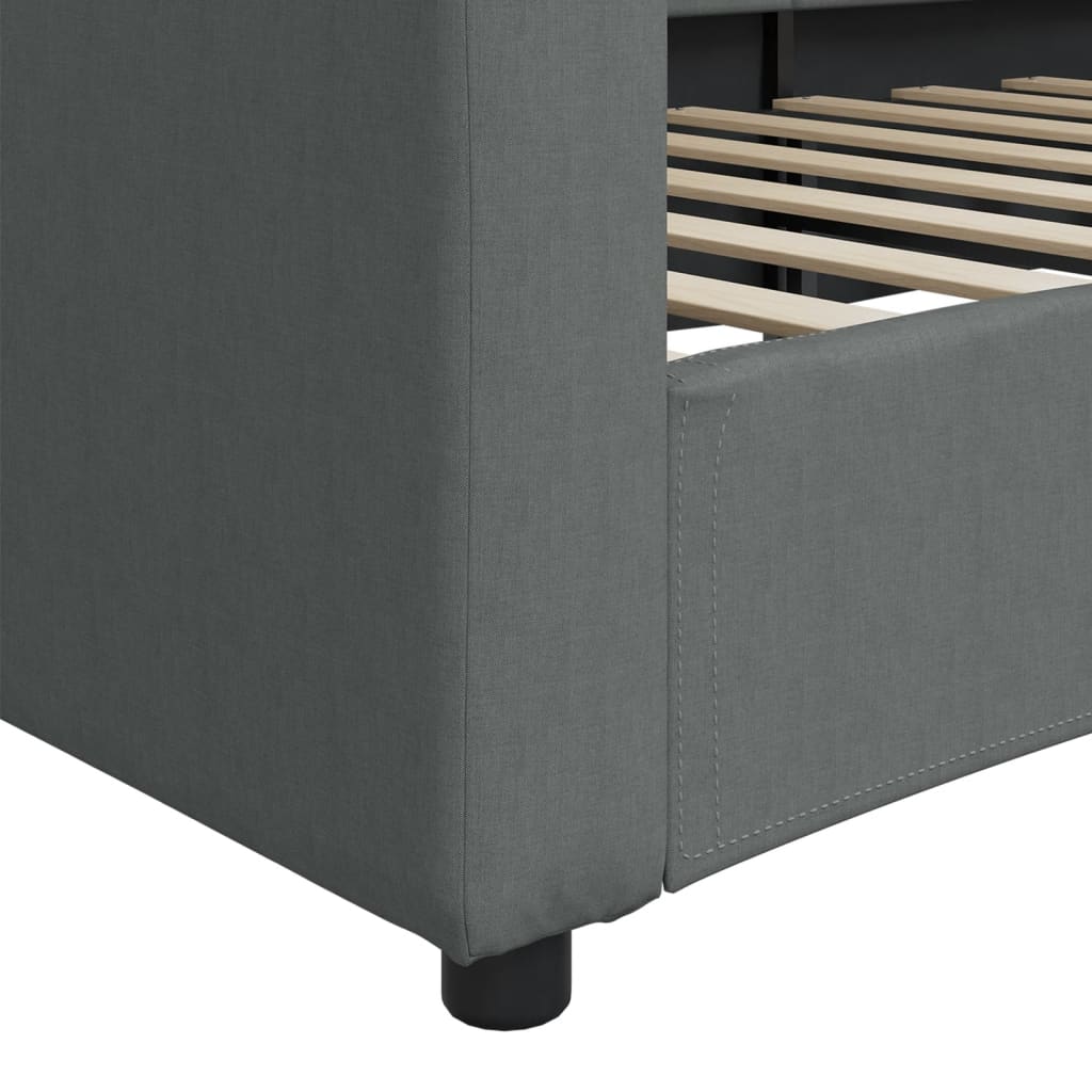 Lit de repos gris foncé 100x200 cm tissu - XIOS