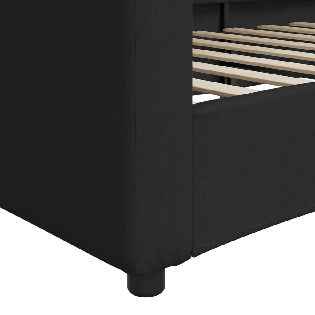 Lit de repos sans matelas noir 100x200 cm tissu - XIOS