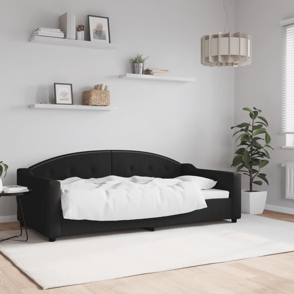 Lit de repos sans matelas noir 90x190 cm tissu - XIOS
