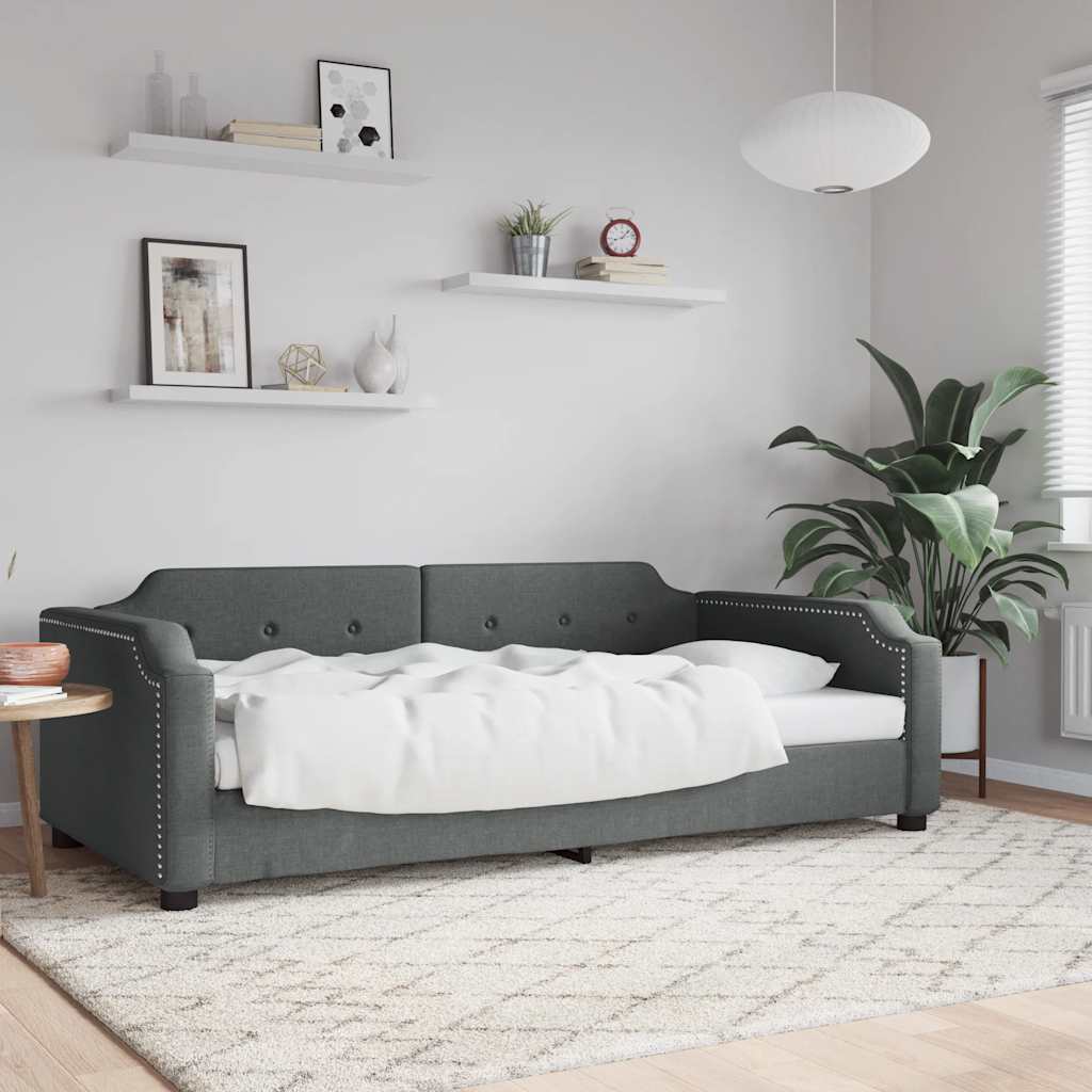 Lit de repos sans matelas gris foncé 80x200 cm tissu - XIOS