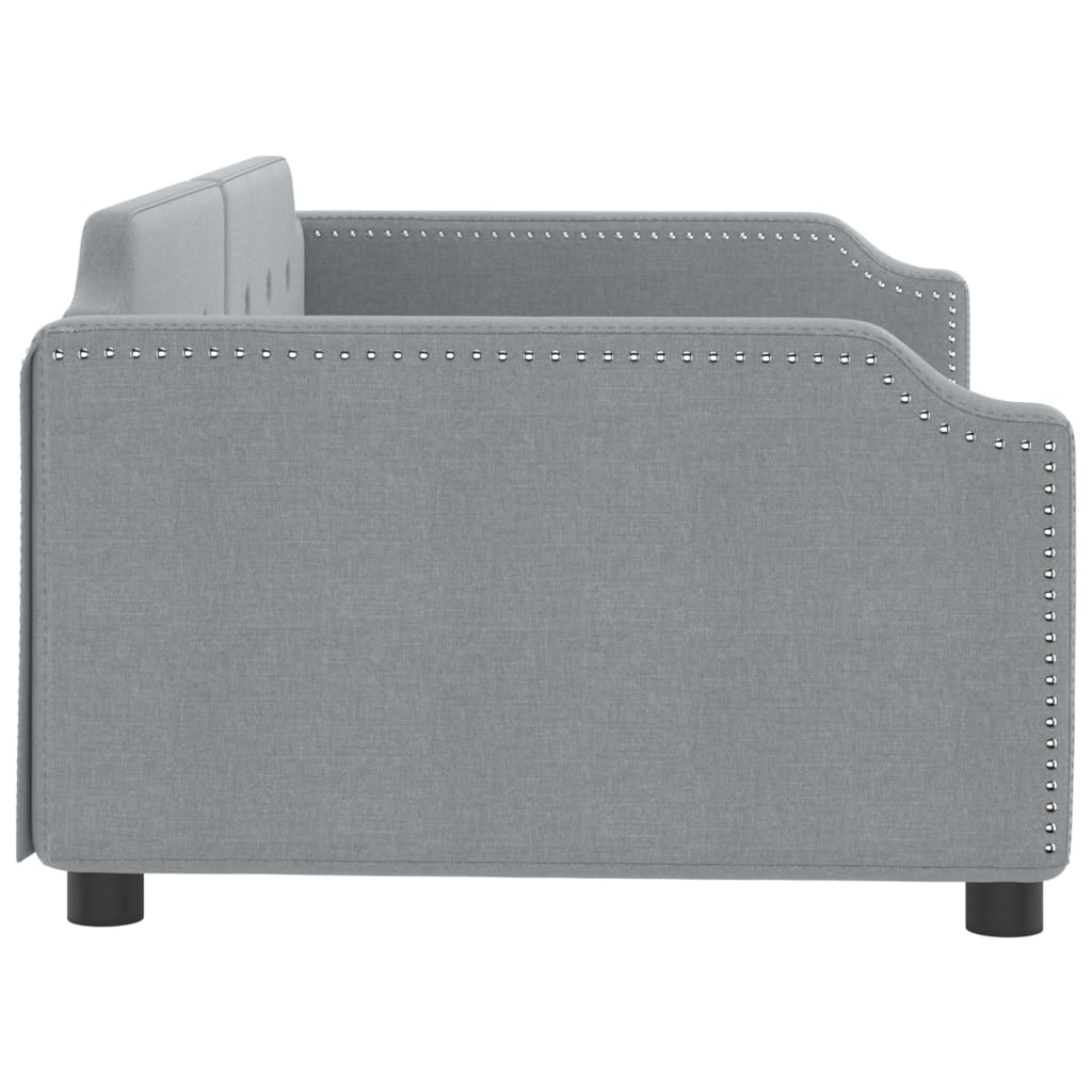 Lit de repos gris clair 100x200 cm tissu - XIOS