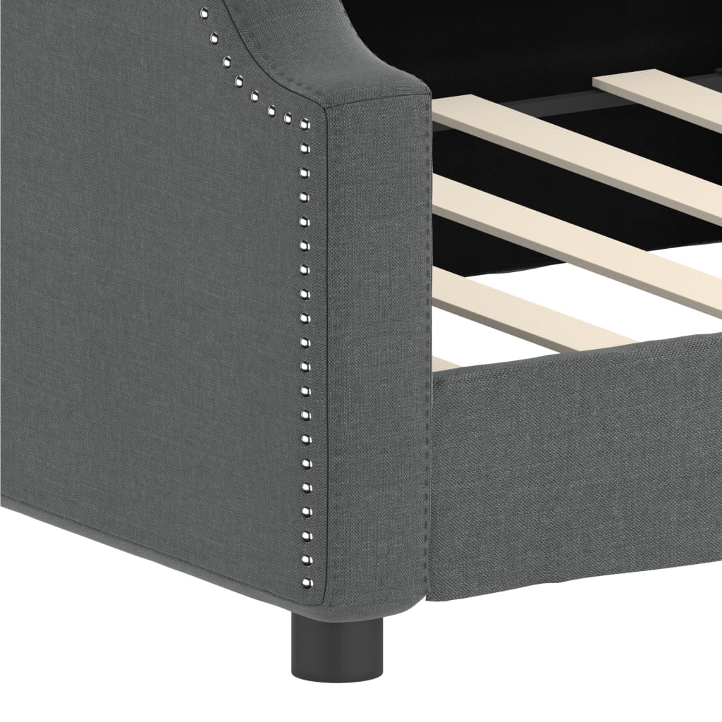 Lit de repos sans matelas gris foncé 90x190 cm tissu - XIOS