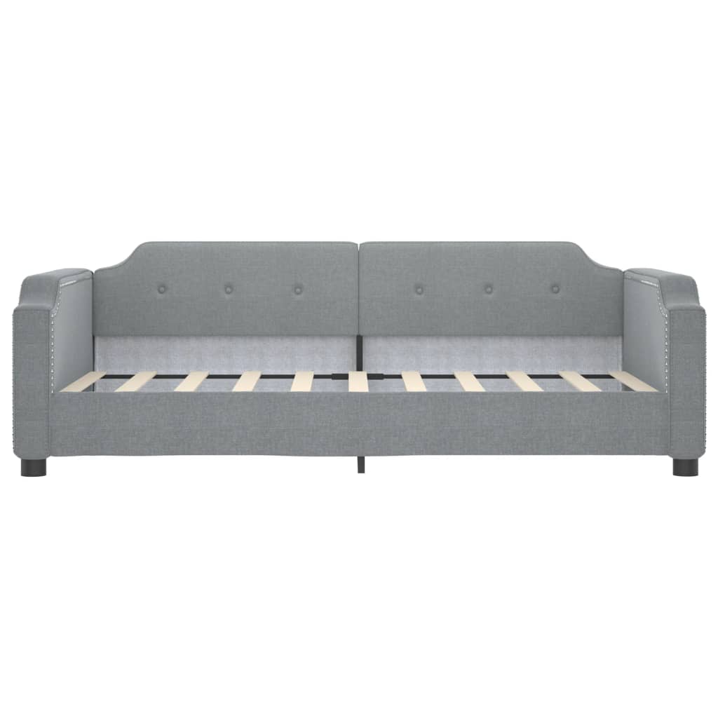Lit de jour gris clair 100x190 cm tissu - XIOS