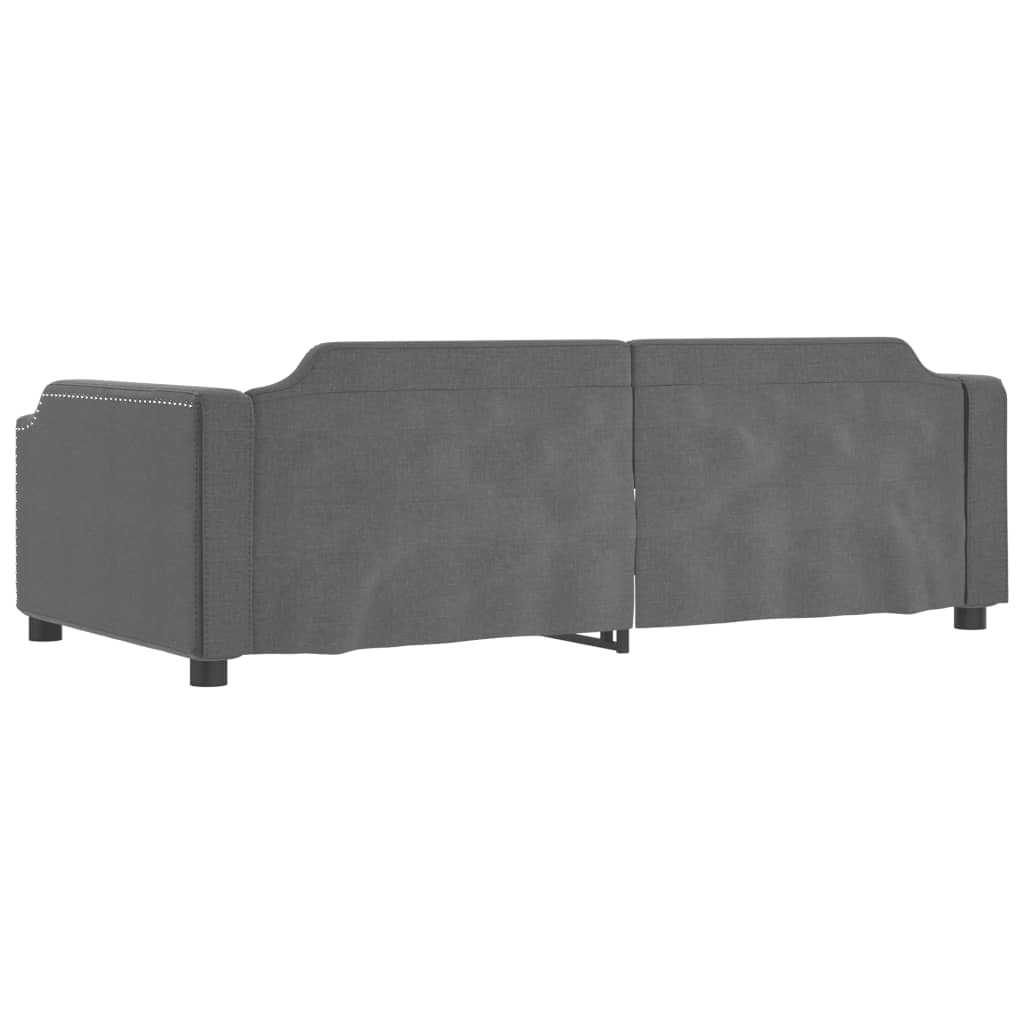 Lit de jour gris foncé 100x190 cm tissu - XIOS