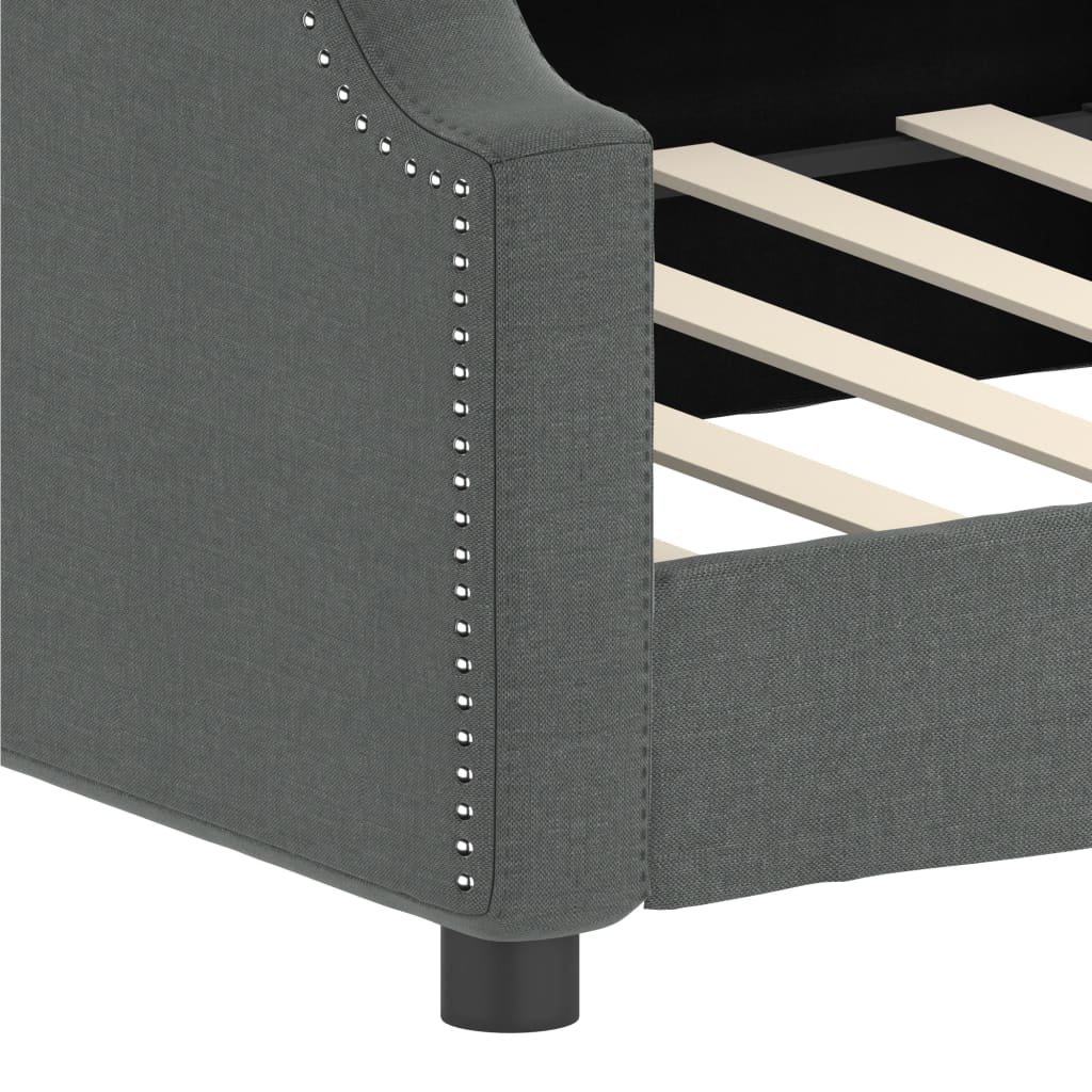 Lit de jour gris foncé 100x190 cm tissu - XIOS