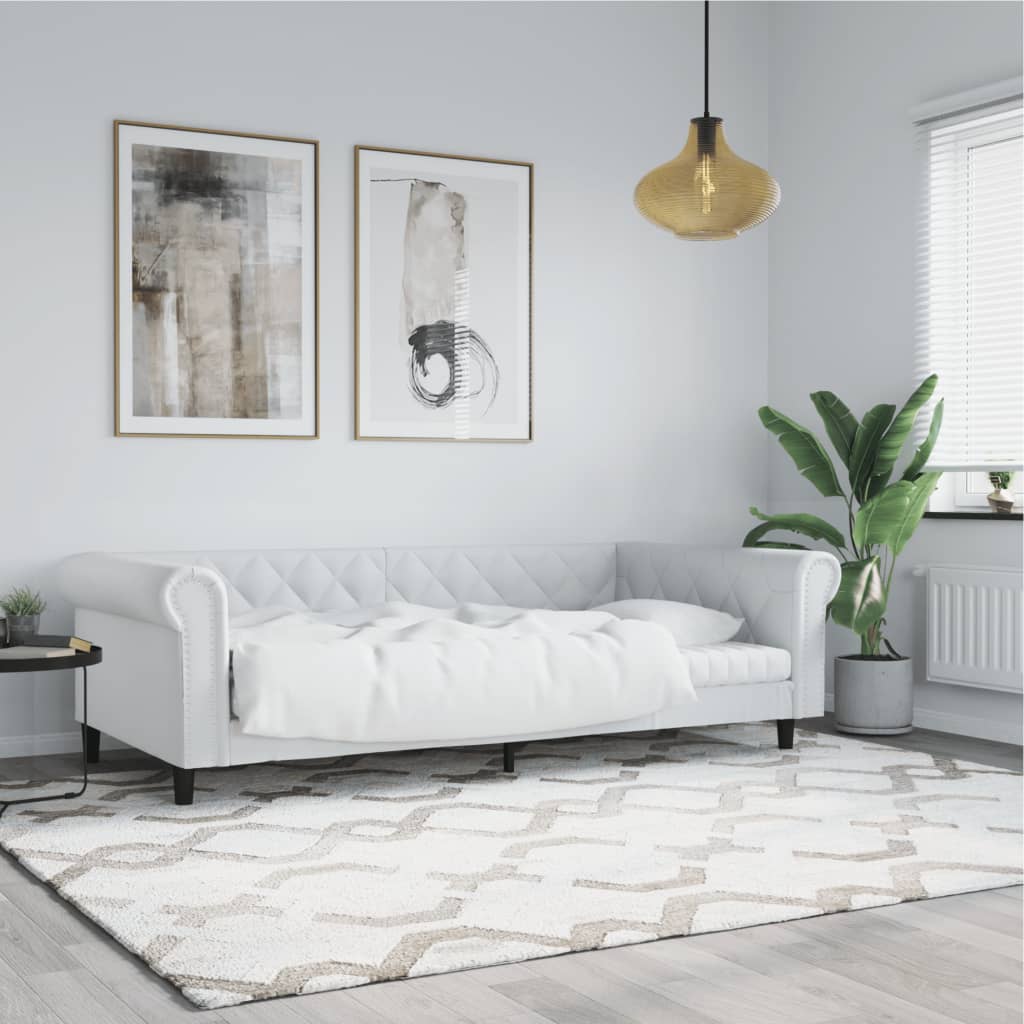 Lit de jour blanc 80x200 cm similicuir - XIOS