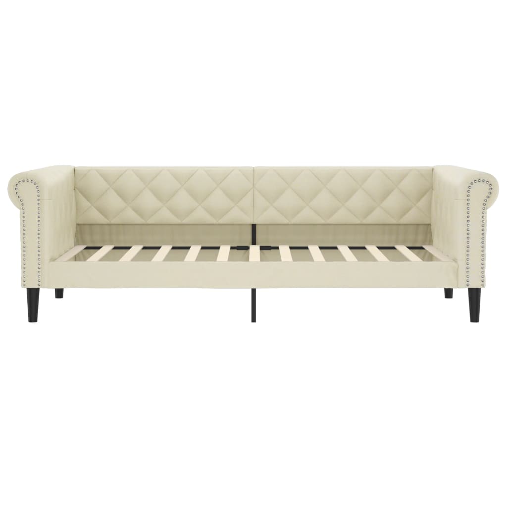Lit de jour sans matelas crème 80x200 cm similicuir - XIOS