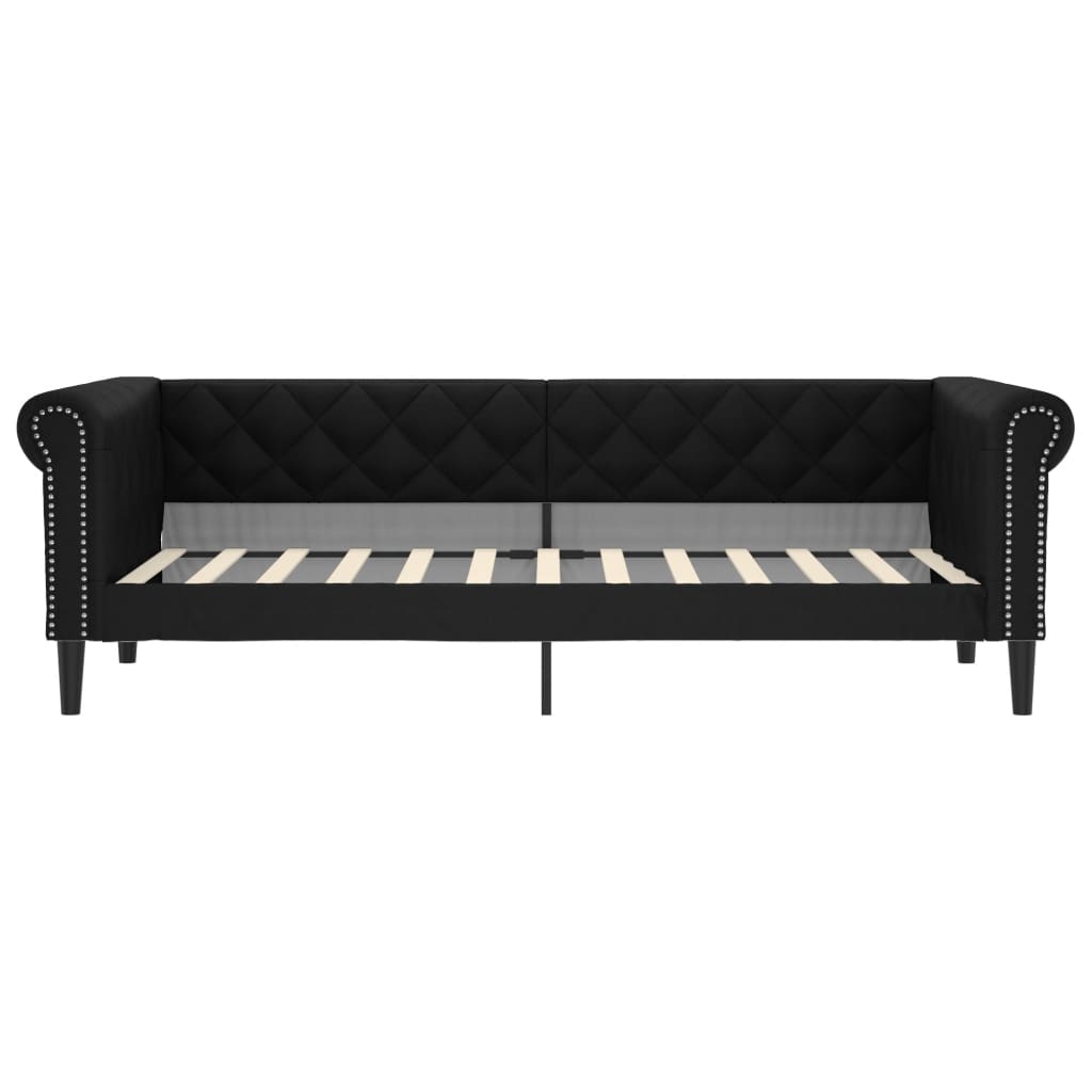 Lit de jour sans matelas noir 90x200 cm similicuir - XIOS