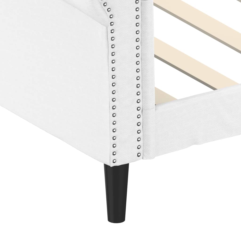 Lit de jour sans matelas blanc 90x200 cm similicuir - XIOS