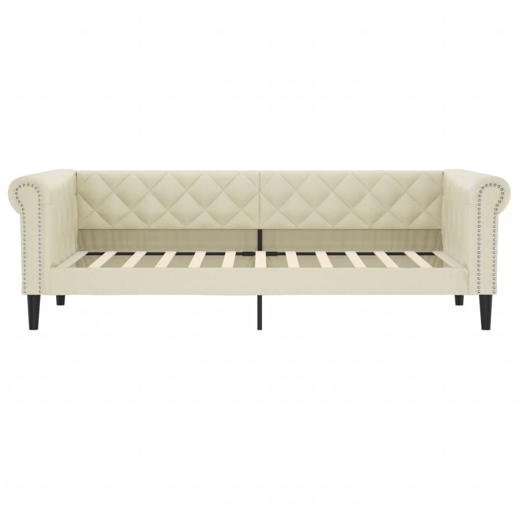 Lit de jour sans matelas crème 90x200 cm similicuir