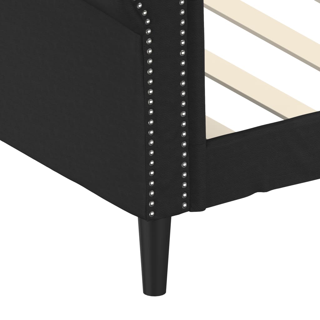 Lit de jour sans matelas noir 100x200 cm similicuir - XIOS