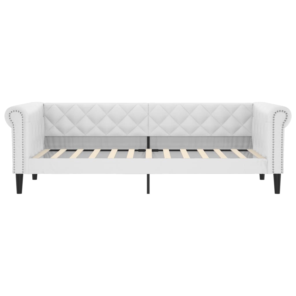 Lit de jour blanc 100x200 cm similicuir - XIOS