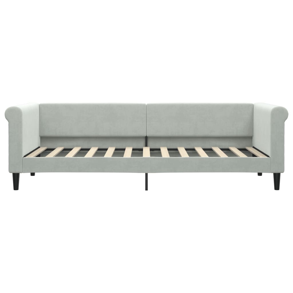 Lit de repos sans matelas gris clair 80x200 cm velours - XIOS