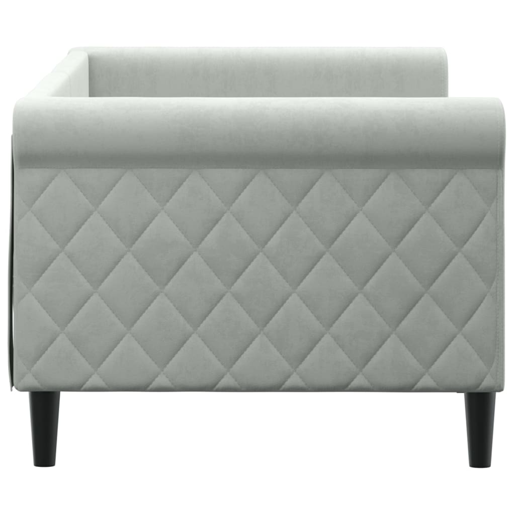 Lit de repos sans matelas gris clair 80x200 cm velours - XIOS