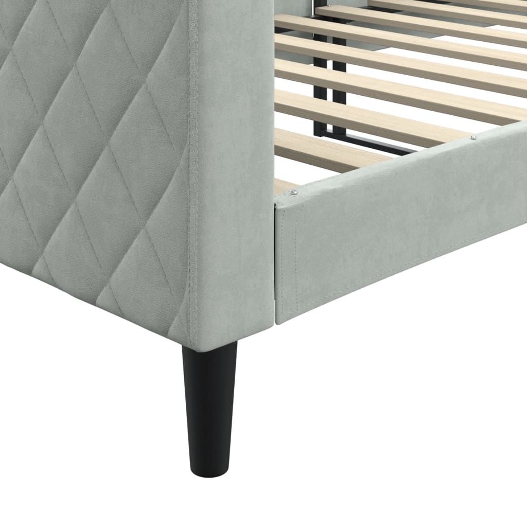 Lit de repos sans matelas gris clair 80x200 cm velours - XIOS